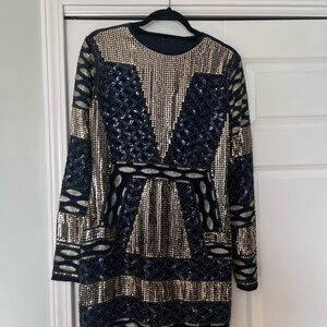 Elegant Black and Gold Dress